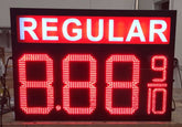 LED Gas Price Sign – Cabinet with "Regular" written on top | Digital Fuel Price Display | Bright LED Signboard